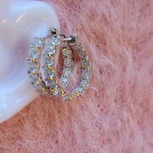 In And Out Moissanite Huggies Earrings